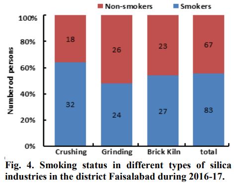 Smoking status in different types of silica industries in the district Faisalabad