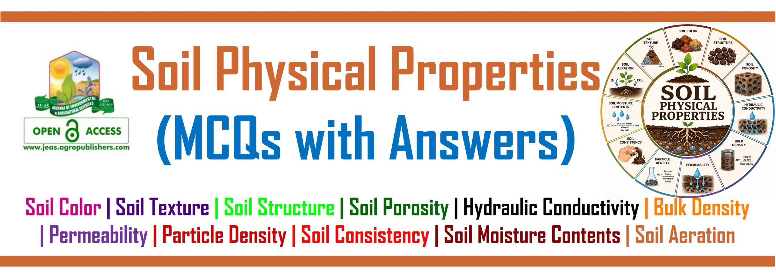 Soil Physical Properties MCQs, MCQs on soil physical properties with answers, multiple choice questions on soil physics for competitive exams, soil science MCQs for PPSC FPSC test preparation, soil water retention and infiltration MCQs with answers