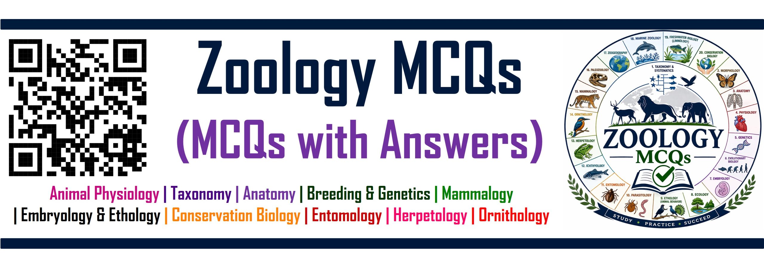 Zoology MCQs, Zoology MCQs for university exams, Zoology MCQs for competitive exams, Animal physiology quiz and answers, Evolution and natural selection MCQs