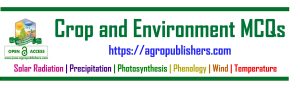 Crop and Environment MCQs, Crop Growth and Climate, Soil–Plant–Atmosphere Continuum, Thermal Time in Crops, Light and Plant Growth
